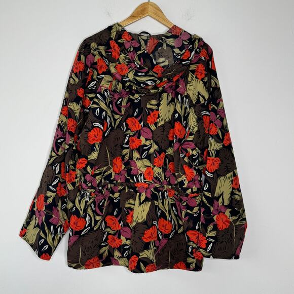 Cuccini Turbo Jacket Womens Large Floral Multicolor Full Zip‎ Hooded Windbreaker - Picture 2 of 10